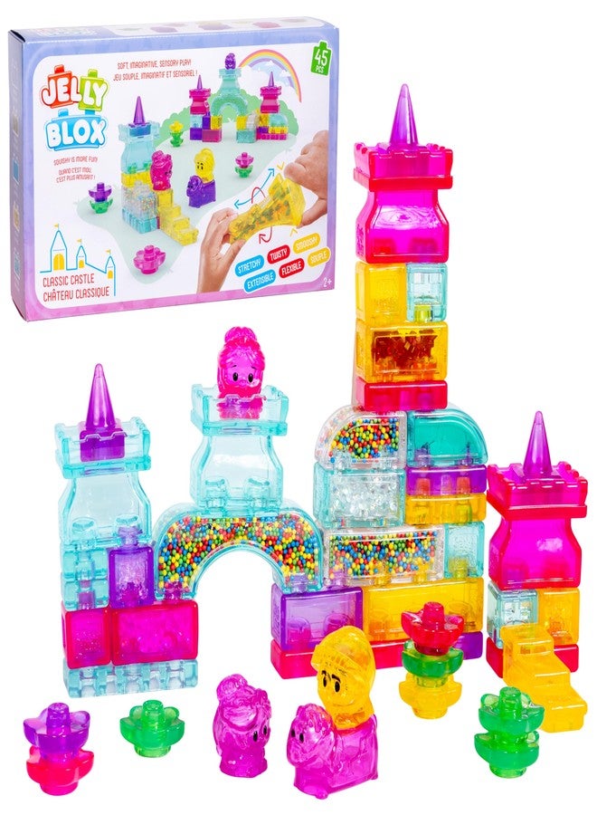 Jelly Blox Classic Castle Set | Includes 45 Pieces | Toddler & Preschool Building Blocks Kids Can Squeeze, Stretch, Squish | MESH ACCREDITED | Safety Tested & Ouch-Free | Sensory Play Toy for Ages 2+ - Image 1